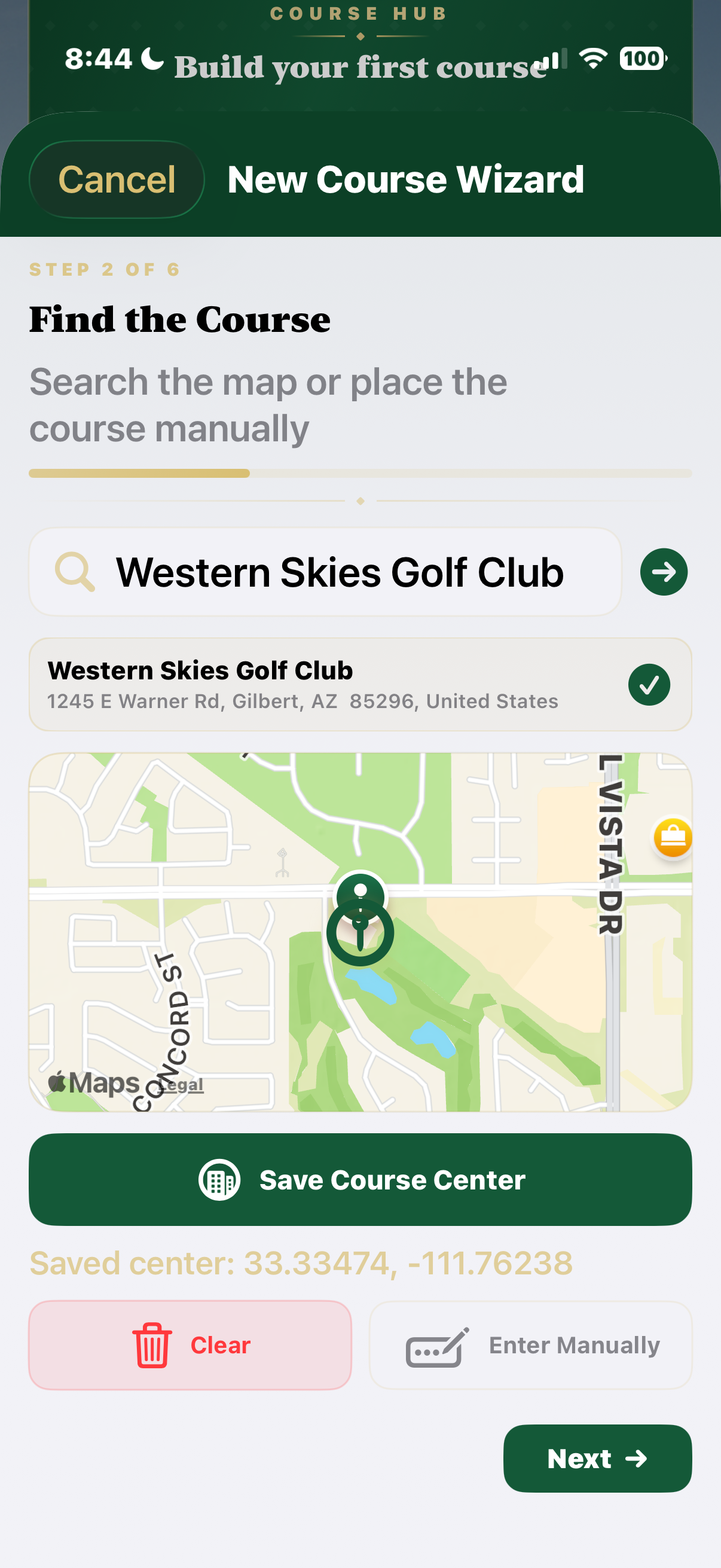 T'doff screen showing round setup